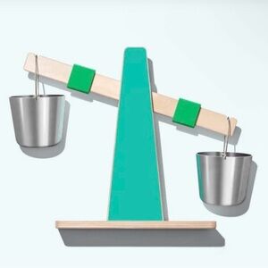 Kids Balance Scale Toy with Green Accents